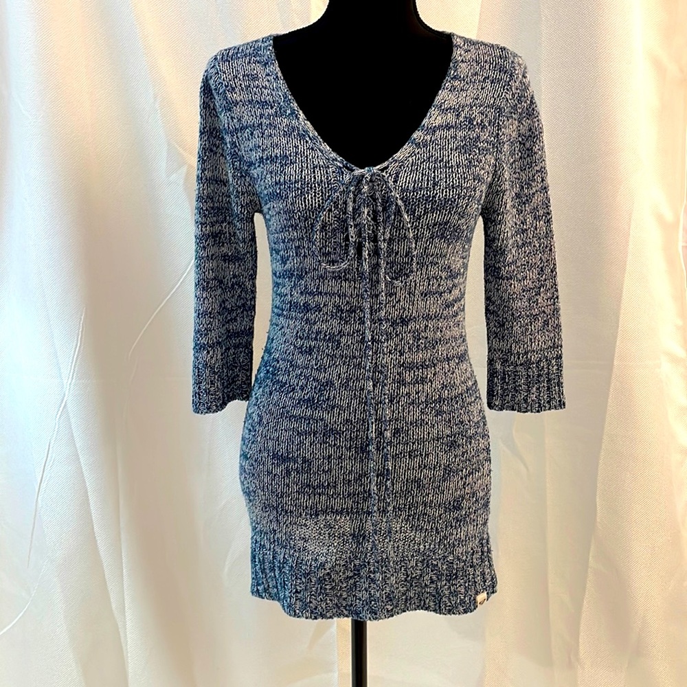Roxy Blue & White Knit Mini Dress Size Small